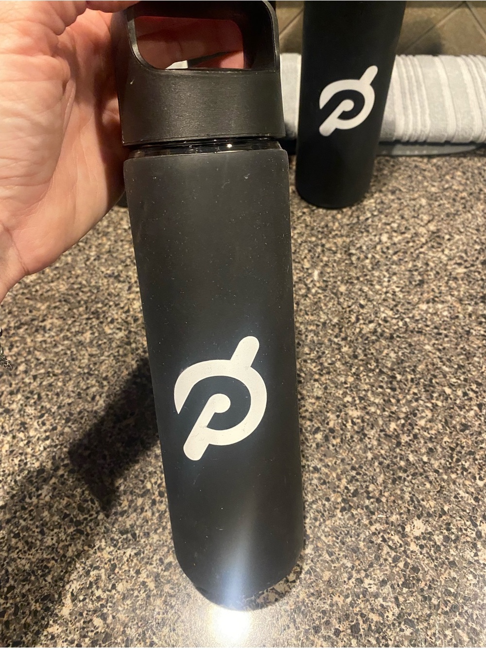 Peloton Matte Black Bottle with White Logo